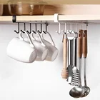 6 крючков, металлическая стойка для кружек и чашек, подставка под полку, посуда, органайзер для кухонного шкафа, шкаф, подходит для 25 штук