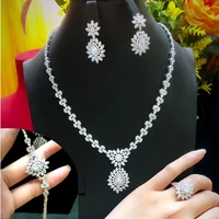 kellybola jewelry fashion luxury zircon necklace bracelet earring ring set female bride wedding banquet exquisite jewelry