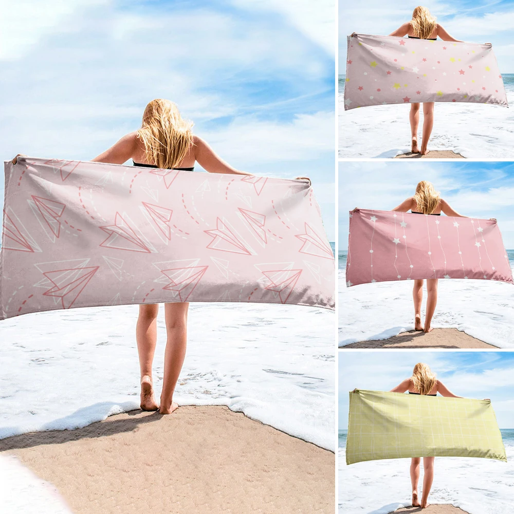 

Быстросохнущее полотенце в полоску с цветами и звездами, хорошее качество, летнее пляжное полотенце, модные красочные банные полотенца из м...