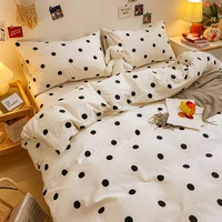 bedroom pink bedding set polka dot pattern duvet cover king size comforters for queen size high quality bed linens