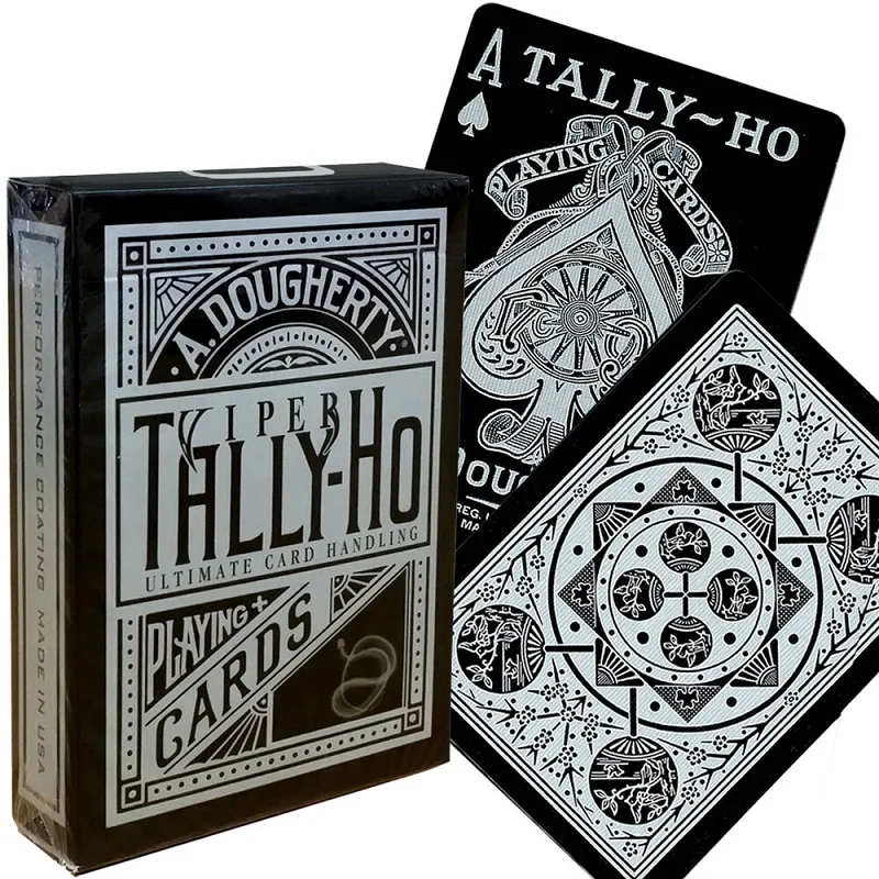 Ellusionist Tally Ho Viper игральные карты Черный Веер задняя колода USPCC волшебные