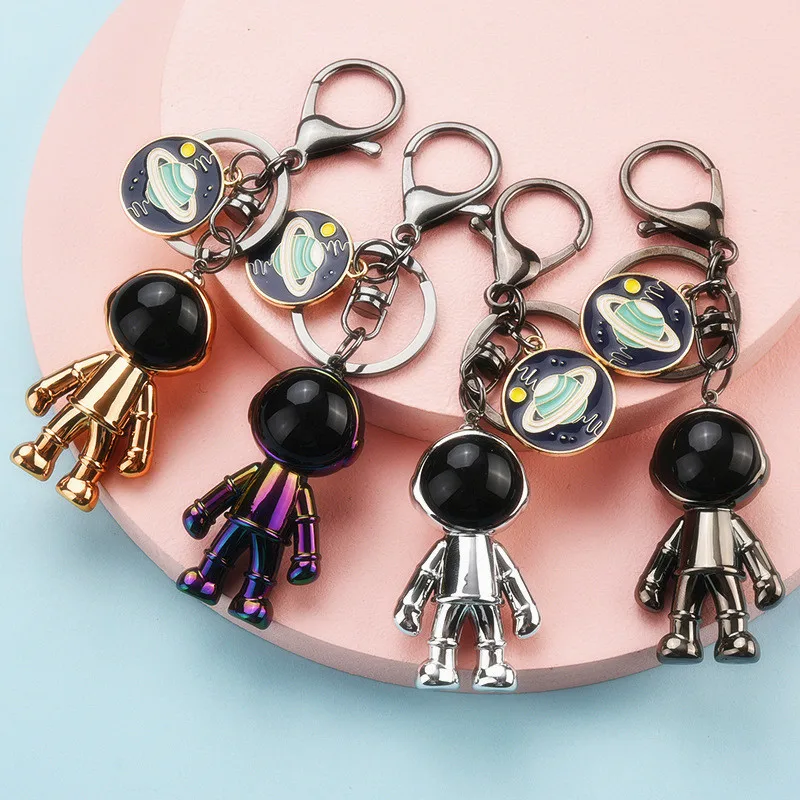 

Cute Colorful Color Alloy Astronaut Spaceman Keychain Cute Universe Planet Key Chain Pendant Key Ring Gift