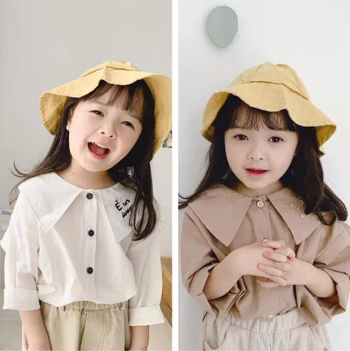 Новинка 2020 стильная рубашка для девочек с принтом Весенняя модная блузка