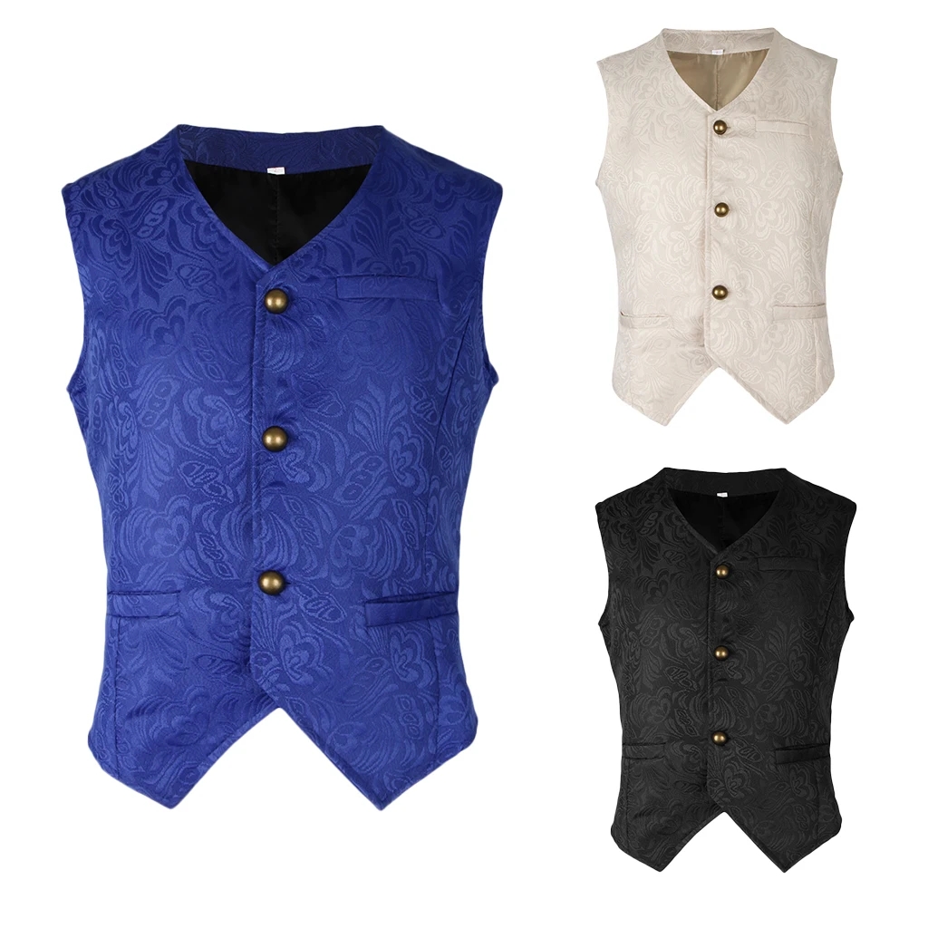 

Blesiya Men Medieval Waistcoat Gothic Steampunk Vest Halloween Party Costume