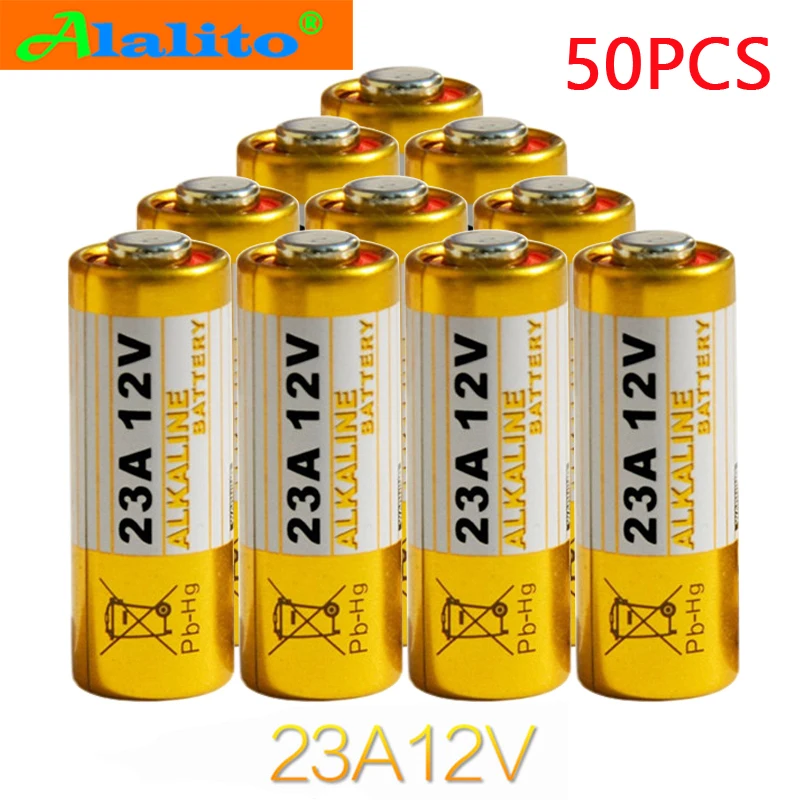 50 шт. 23A 12 В сухая щелочная батарея 23AE 21/23 A23 GA MN21 для колокольчика автомобильной
