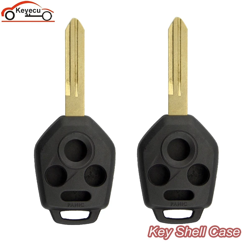 

KEYECU 2pcs Blank Key Shell For Subaru Forester 2008-2014 Impreza Xv Outback Legacy Flip Folding 3 Button Car Key Case fob Cover