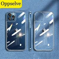 oppselve tempered glass case for iphone 13 12 mini 11 pro max xr xs se 2 transparent protective cases for iphone 8 7 6 6s plus