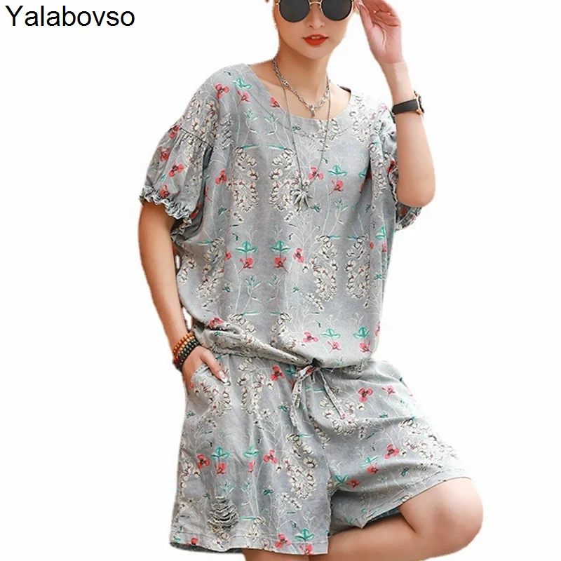

Shorts Fashion Brand Casual Two Piece Suit Short Sleeve Women's Wear 2021 New T-shirt Spring And Summer Loose Tops And Pants