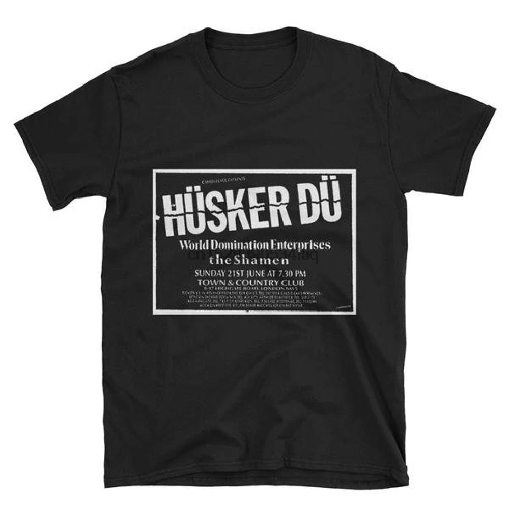Классическая черная футболка унисекс Husker Du Town & Country Club gig flyer Ограниченная