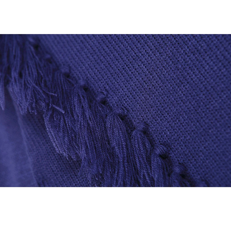 

CHICEVER 2020 Summer Tassel Pullovers Short Female Sweater For Women Long Sleeve Knitting Loose O neck Top Clothes Fashion New