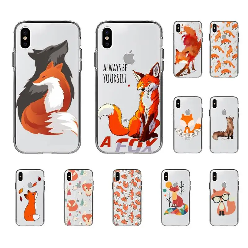 Yinuoda Аниме Забавный foxs милый чехол для телефона iPhone 8 7 6 6S Plus X 5S SE 2020 XR 11 12 pro XS MAX |
