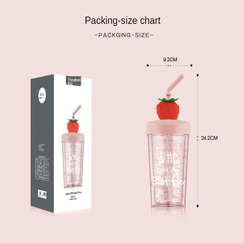

270ml Shaker Sports Water Bottles Cup With Straw ABS Food Grade plastic Cups Juice Coffee mixing cup For Home office Girls Gift