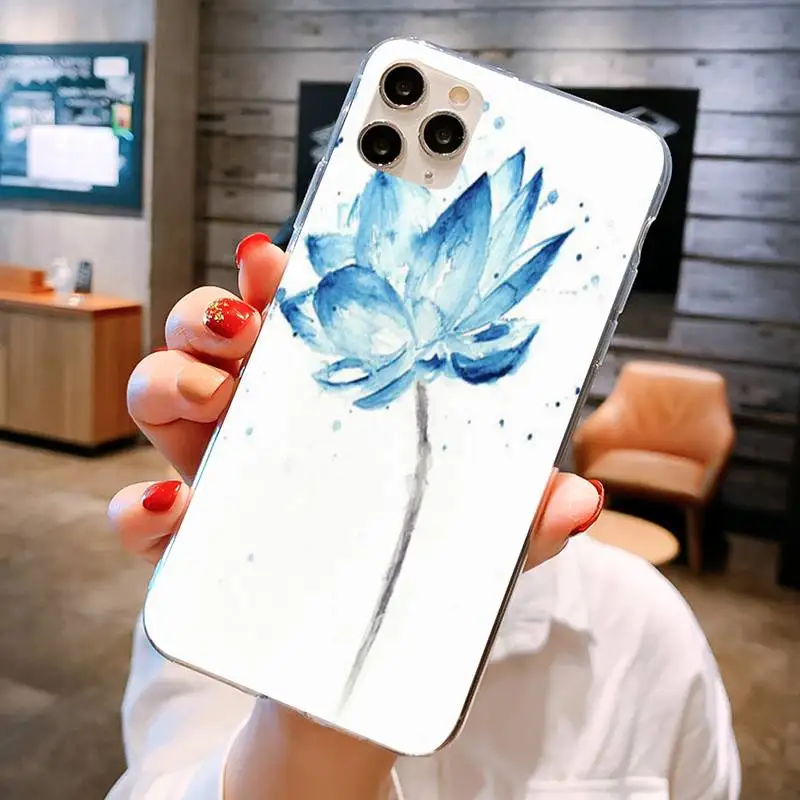 Милый чехол для телефона с акварельным цветком одуванчиком лотосом лавандой IphoneX