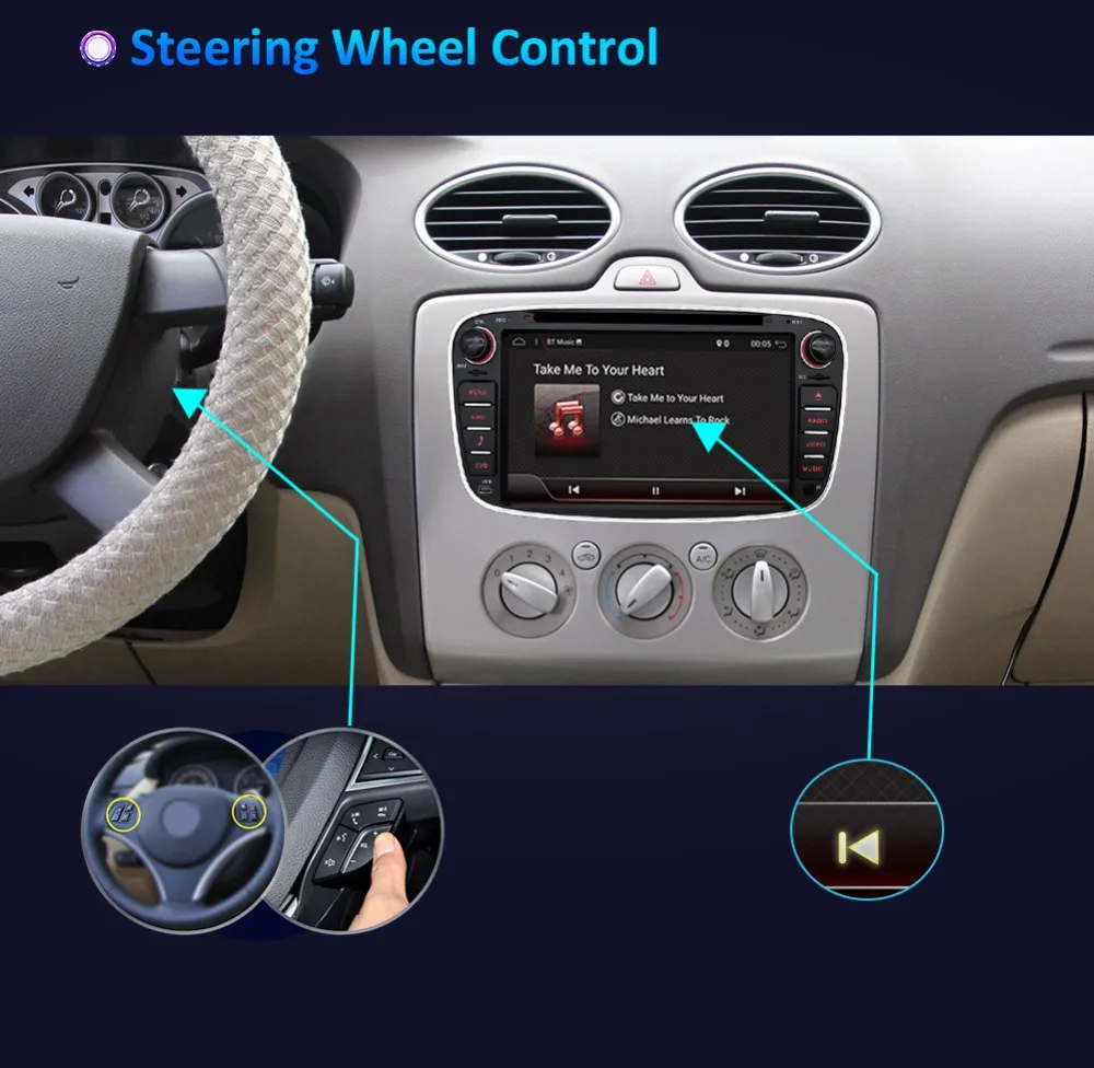 Android 9 gps автомагнитолы 2 Din Автомобильный мультимедийный плеер 7 ''аудио dvd-плеер для Ford/Focus/S-Max/Mondeo 9/Galaxy yc-Max PX6 4G 64G