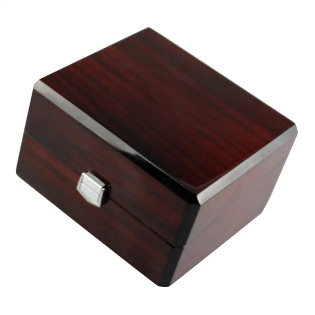 

Smooth Wooden Watch Box Storage Organizer for Men Women Gift - Business Wrist Watch Display with PU Cushion Pillow