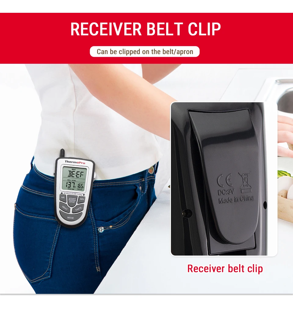 Цифровой беспроводной термометр ThermoPro TP09 из нержавеющей стали для приготовления