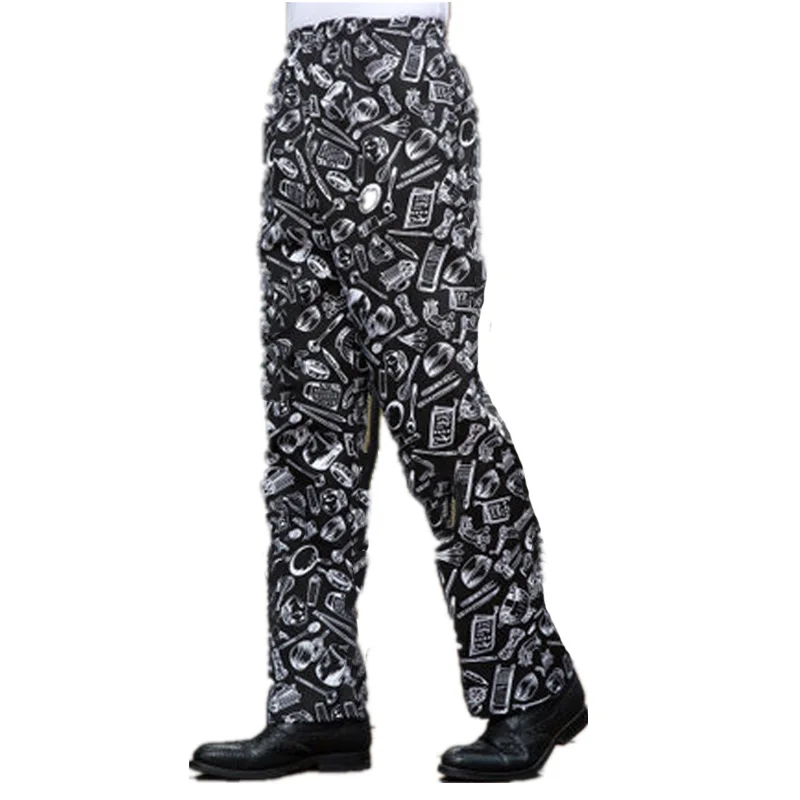 Pants Style 8 Мода эластичный пояс шеф-повара униформа брюки шапки мужской костюм рабочая одежда повара Кухня полосатые брюки дышащий необычный костюм - Цвет: Pants Style 8