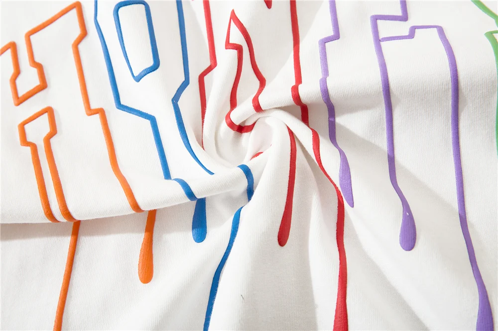 

LINDSEY SEADER Men's Melt Honey Letters Print T-shirt Hip Hop Summer Short Sleeve Oversize Harajuku Top Tees Tshirt Men Clothing
