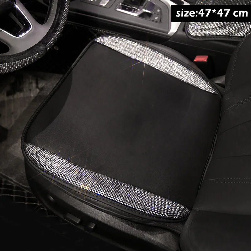 3pcs Sets Universal Car Seat Cover Diamond Rhinestone Ice Silk Auto Seat Cushion Interior Accessories Front Seat Pad for Women 3pcs Sets Universal Car Seat Cover Diamond Rhinestone Ice Silk Auto Seat Cushion Interior Accessories Front Seat Pad for Women