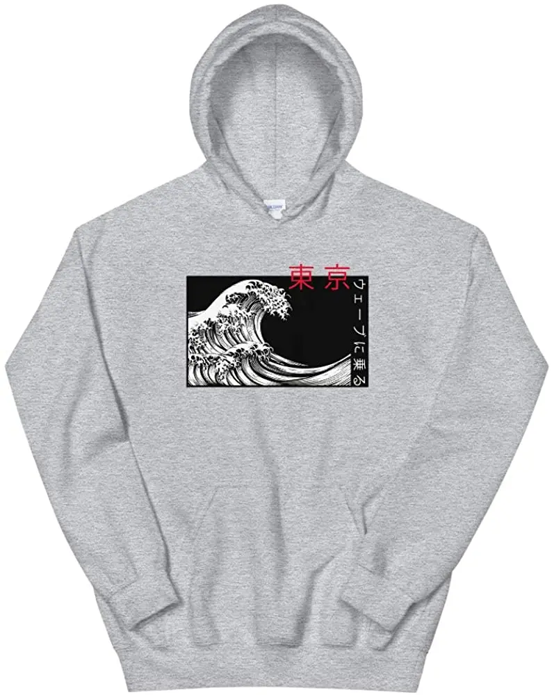 

Japanese Kanji Wave Hoodie Front Print Original Art by Artist Union Clothing