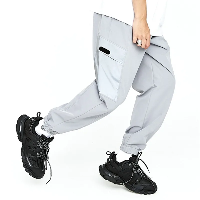 Брюки MRMT Мужские Светоотражающие широкие штаны много карманов винтажные