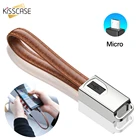 Кабель KISSCASE Micro USB в стиле ретро, кожаный, с кольцом для ключей, портативный, для зарядки и передачи данных, для планшетов Samsung, Xiaomi, Mi, Android