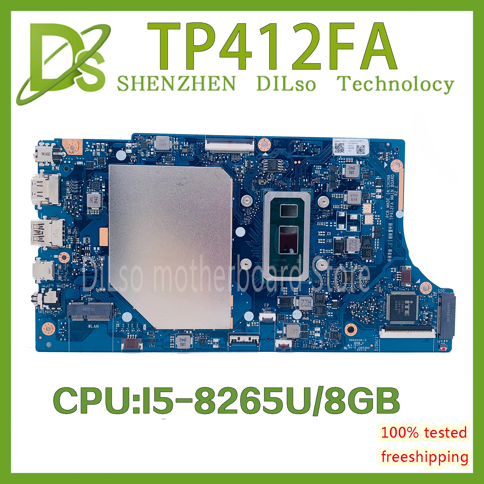 

ASUS VivoBook Flip TP412FA оригинальная материнская плата для TP412F TP412FA с I5-8265U CPU 8G RAM 90NB0N30-R00030 100% хорошо работает