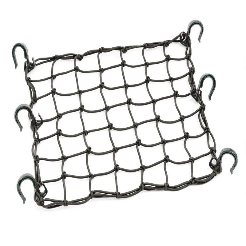 

New 42x42cm Latex Cargo Net 6 Adjustable Hooks And Mesh For Motorcycle Helmet Luggage Storage Organizer Bungee Mesh Universal