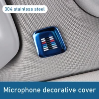 2pcs car styling interior roof dome microphone decorative cover trim sticker for bmw loudspeaker molding cover kit trim