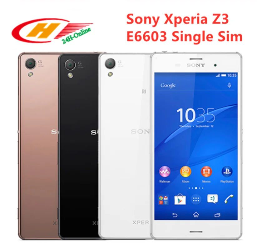 Sony Xperia Z3 D6603 5,2 дюймов одна Sim четырехъядерный 3 ГБ ОЗУ 16 Гб ПЗУ отремонтированный разблокированный телефон nfc