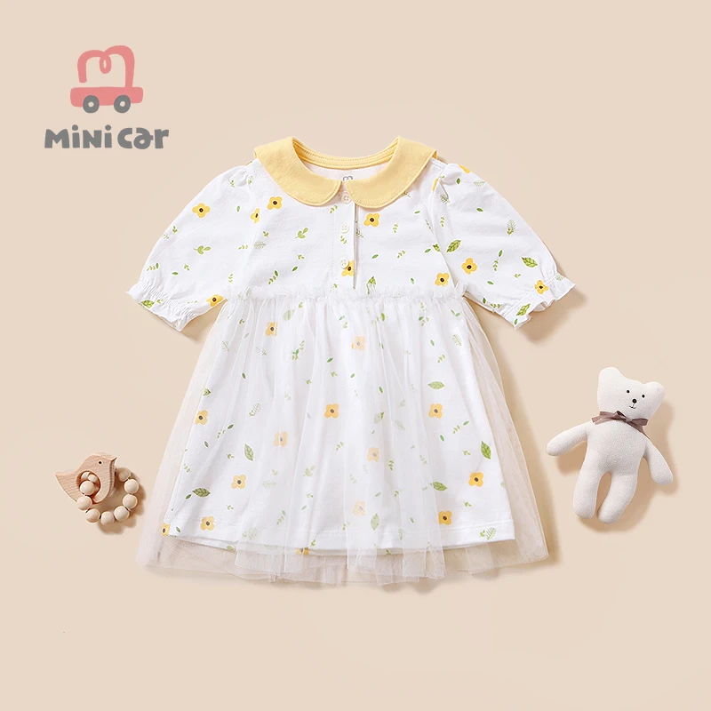 Детское платье Новинка лета 2021 Модное детское для девочек из 100% хлопка газовая