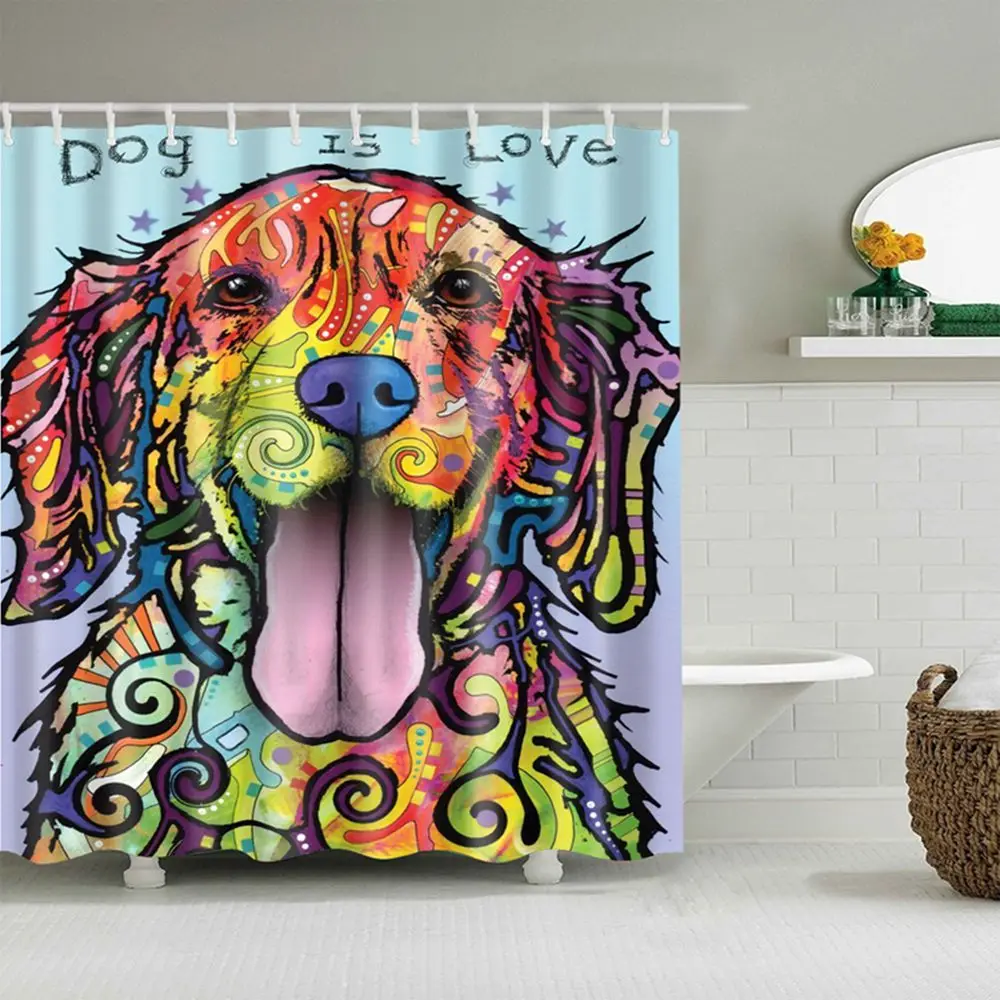 Занавеска для душа с 3D забавным принтом в виде щенков декор животных детей