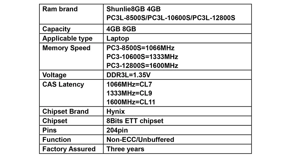 Hynix IC DDR3 8GB 4GB 1600MHz 1333MHz ноутбук 1,35 V карта оперативной памяти Ram