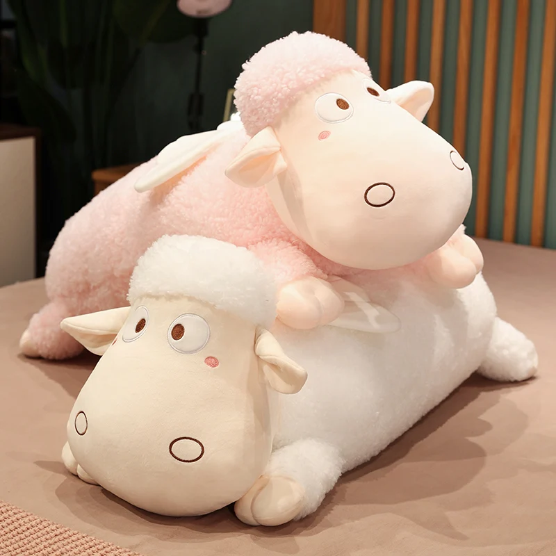 

60/80cm Kawaii Lying Angel Sheep Plush Pillow Stuffed Animal Lamb Doll Soft Sleeping Pillow Baby Kids Girls Birthday Gift