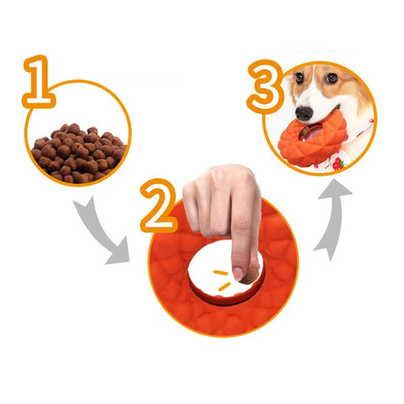 Rubber Molar Round IQ Z Toys Training Leaking Pet Interactive Food Toy Bitting Ring Dog Chewing | Дом и сад
