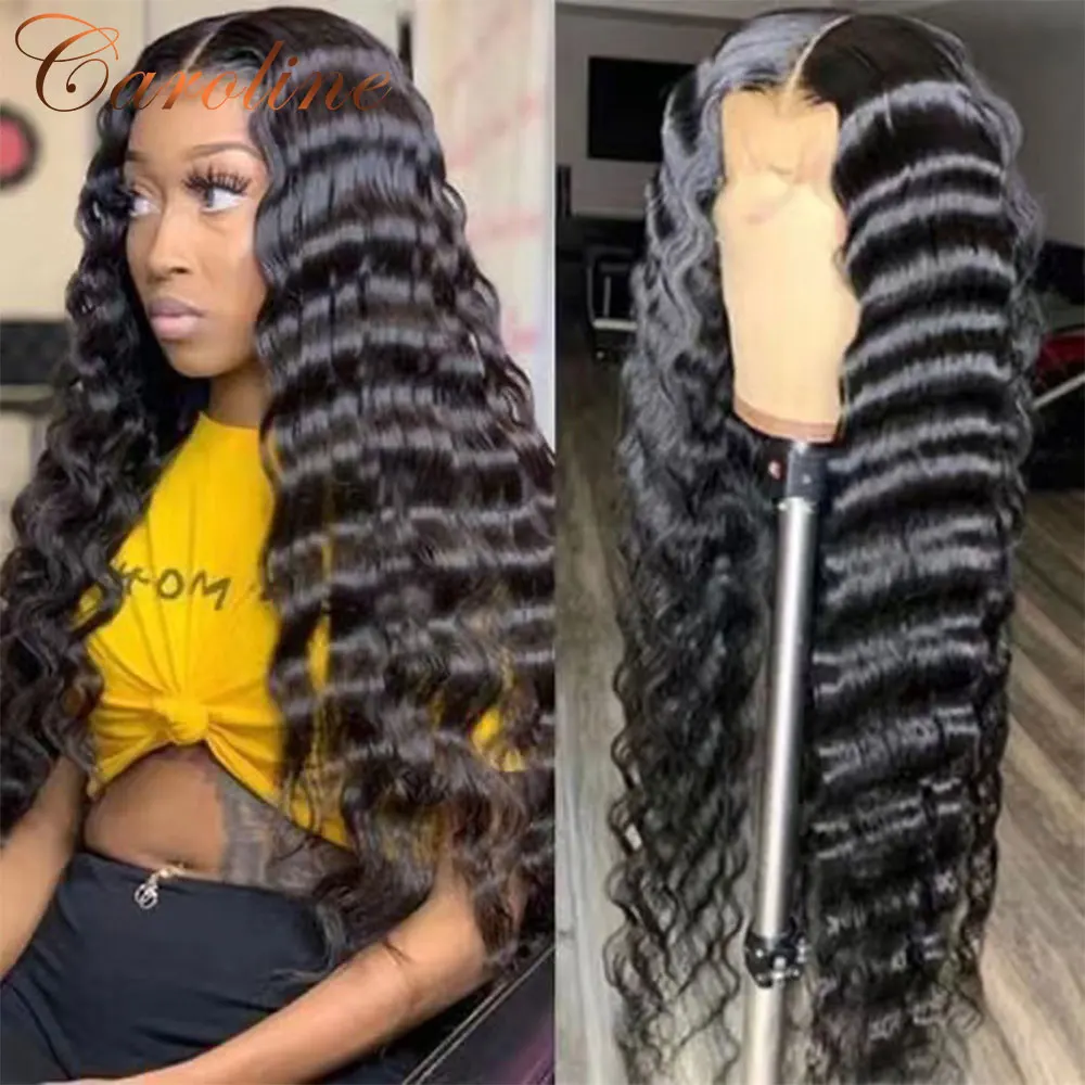 Loose Deep Wave Lace Front Wig 180% Natural Hairline T Part Lace Front Wig 4x4 Loose Wave Human Hair Wig With Glueless Remy Hair