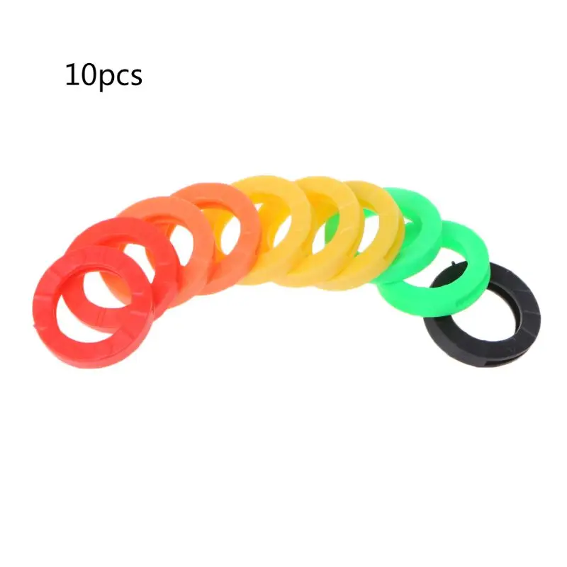 

10Pcs Bright Colors Hollow Silicone Key Cap Covers Topper Keyring Key Rings Car House Key Case A0NE