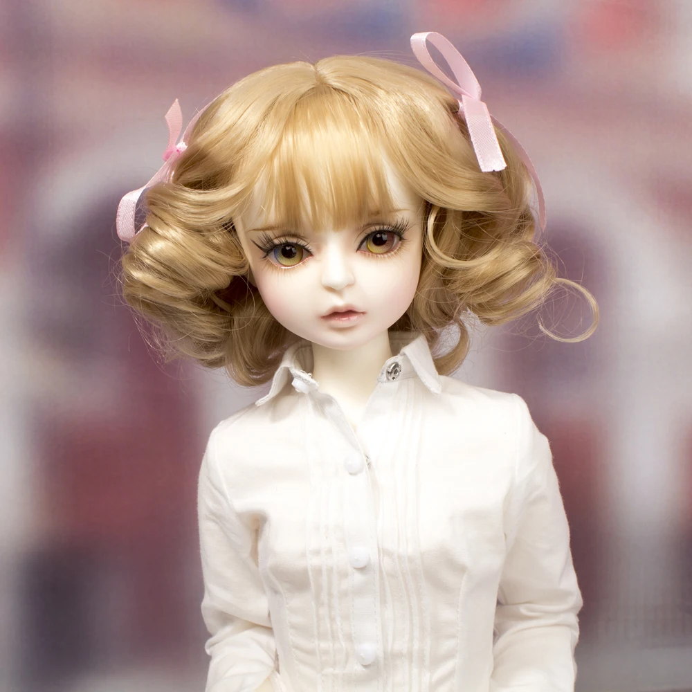Aidolla кукольный парик, короткие кудрявые парики для 1/3 1/4, BJD куклы, цвет загара, парики на ура