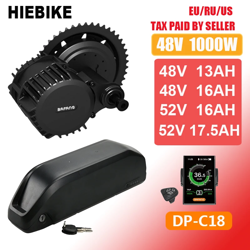 8fun/bafang 48 V/52 в 1000 Вт BBSHD электрический велосипед мотор комплект для каретка 68 мм 100 мм 120 мм с крупными покрышками для езды