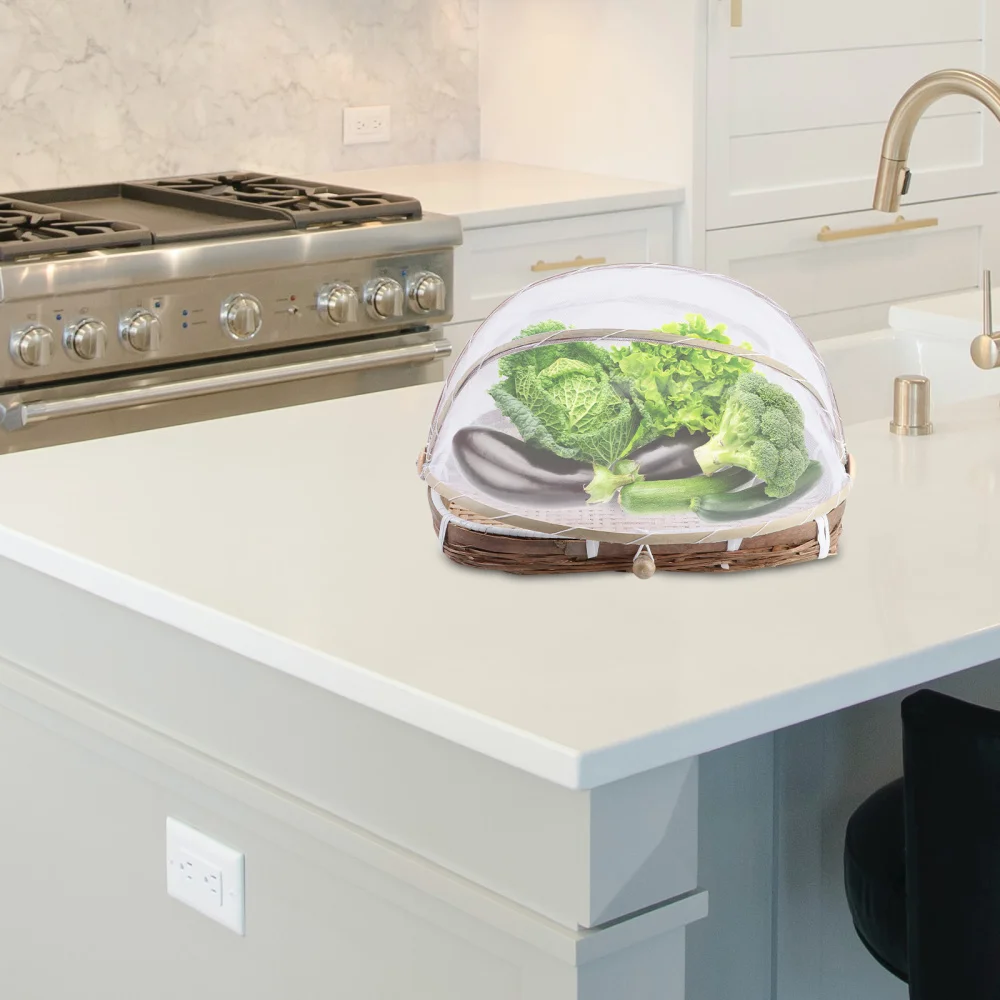 

3PCS Woven Storage Basket Insect-proof Bamboo Product Woven Bamboo Dustpan Sieve