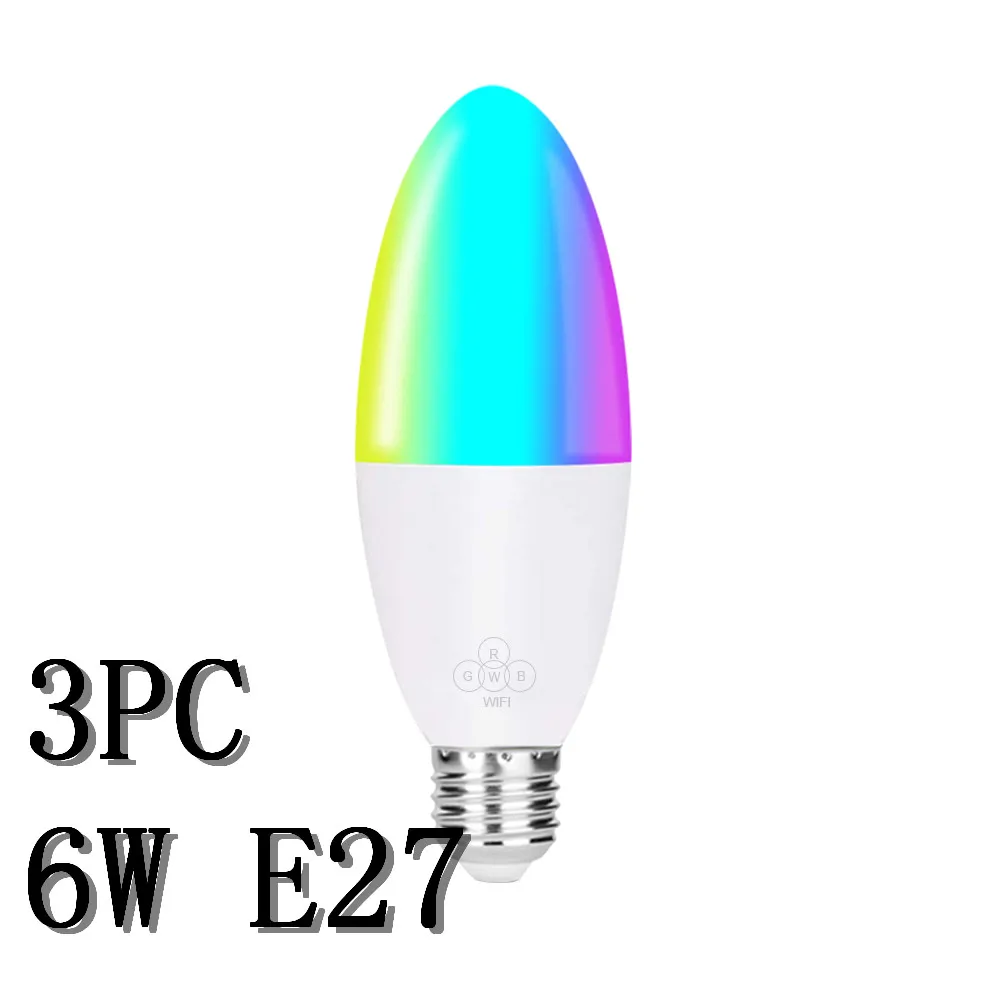 3PC E27 1/3 шт умный WiFi светильник лампа Светодиодная лампа 6 Вт затемняемый светильник E27 Wake-Up Теплый светильник s работа с Alexa Google Home Рождественский светильник s - Испускаемый цвет: 3PC E27