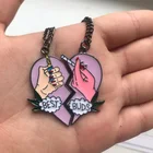 2 шт.компл. сращивания Best Friend пара навечно Цепочки и ожерелья лучшие друзья легче и сигареты разбитое сердце Форма кулон Цепочки и ожерелья ювелирных изделий