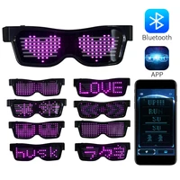 magic bluetooth luminous glasses app control led party glasses shield usb charge diy app control multi lingual quick flash led