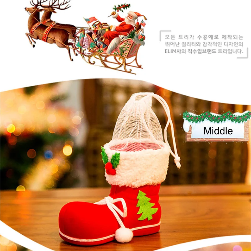 Merry Christmas Candy Boots Gifts Decorations for Home Xmas Stocking Natal Decor New Year Decoration gifts | Дом и сад