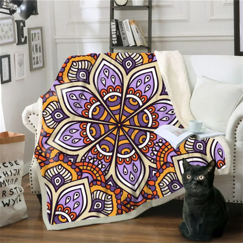 Одеяла 3D Круг Pattern Хлопок Бархатные квадратное одеяло утолщение с капюшоном 150 см