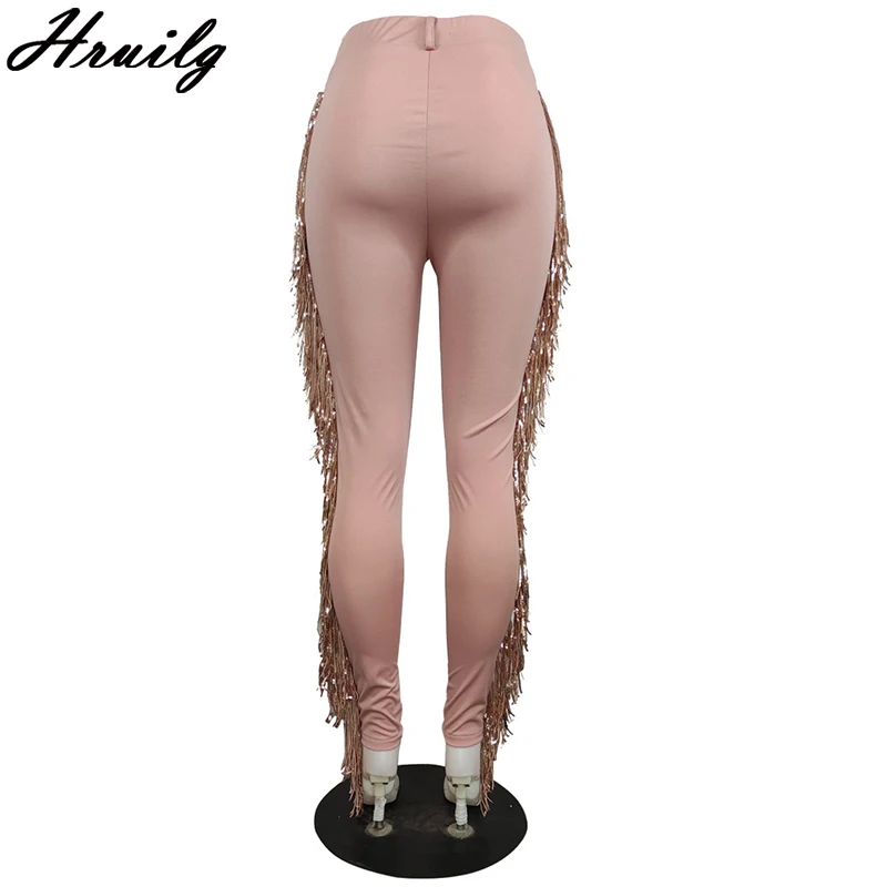 

Autumn Solid Female Pants Tassel Patchwork Slim Elegant Casual Ladies Trousers Streetwear Fashion Pantalon Femme Taille Haute