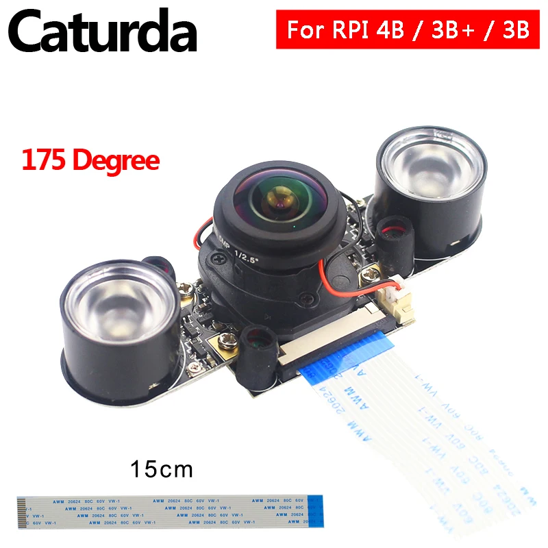 Raspberry Pi 4 Камера 5MP рыбий глаз регулируемый фокус Ночное видение автоматический