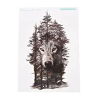 Модные водонепроницаемые временные тату-наклейки нагрудные часы волк лес тату наклейки флэш