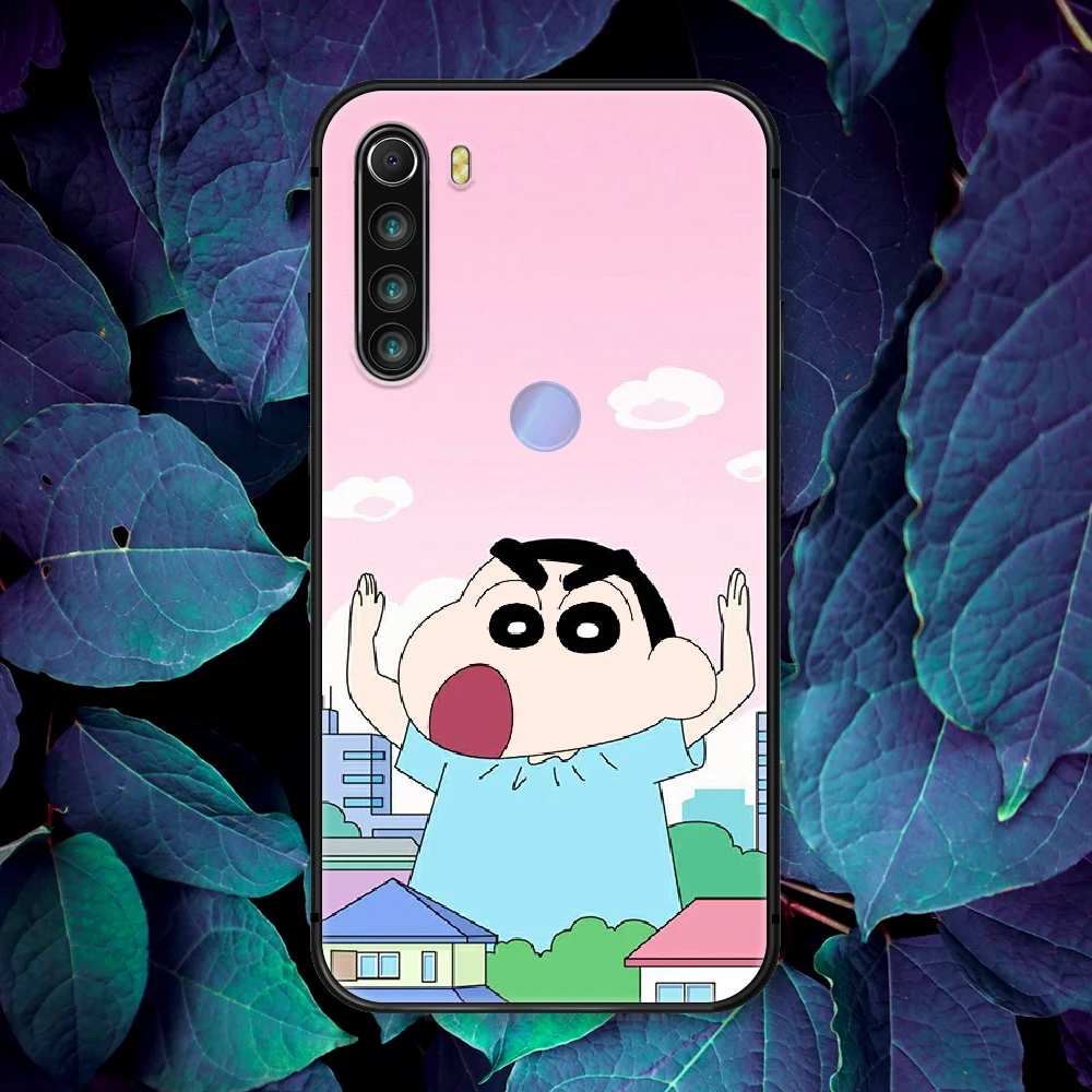 

Cute Cartoon Crayon Shin Chans Phone Case For Xiaomi Redmi Note 7 8 8T 9 9S 4X 7 7A 9A K30 Pro Ultra black Coque Soft Etui 3D