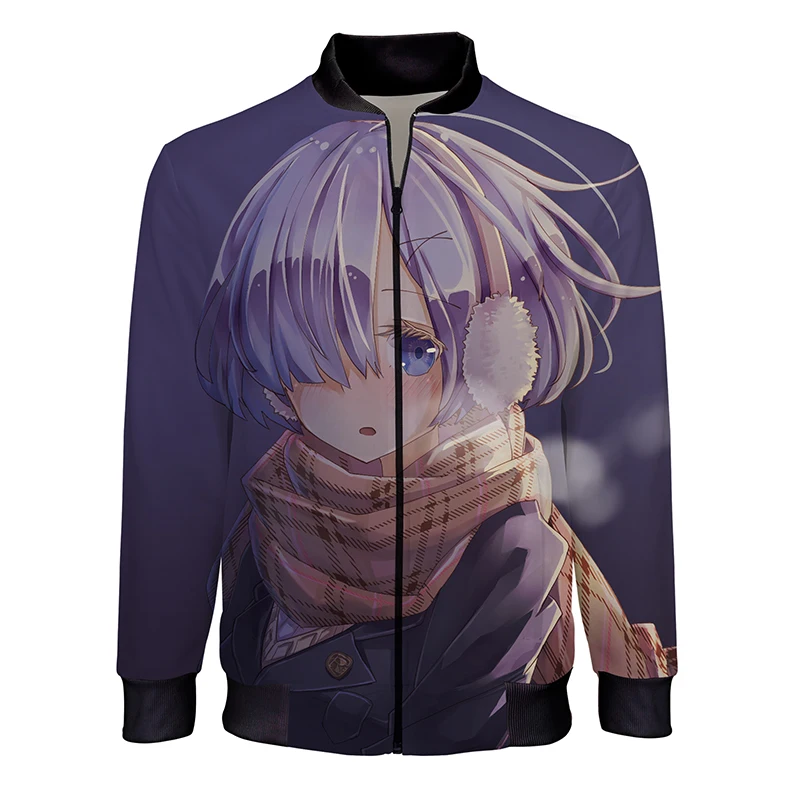

RE ZERO 3D Printed Jackets Men/Women Casual Stand Collar Anime Style Zipper Bomber Jacket Fashion Unisex Streetwear Clothes Coat